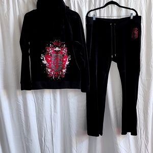 Juicy Couture velvet embellished track suit